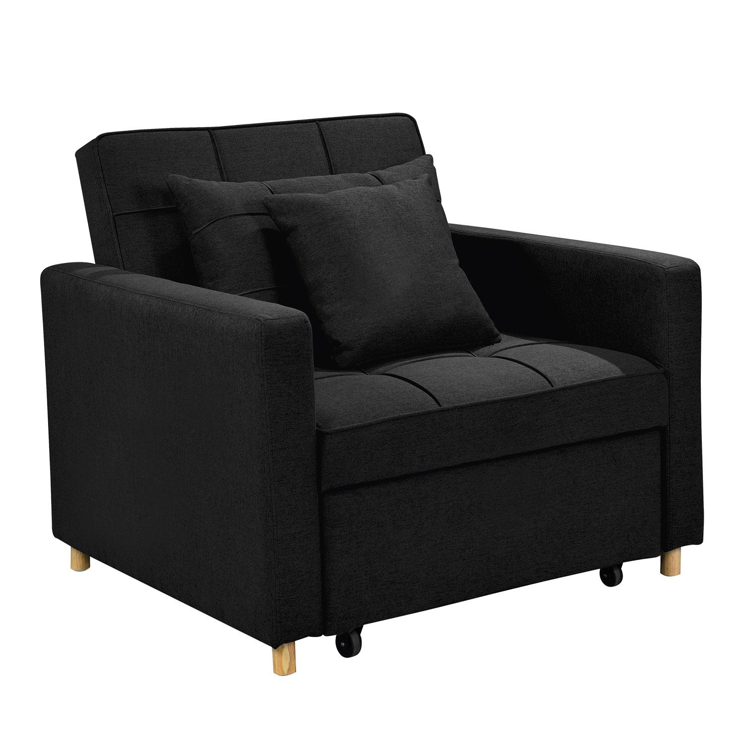 Sarantino Suri 3-in-1 Convertible Lounge Chair Bed - Black Sarantino