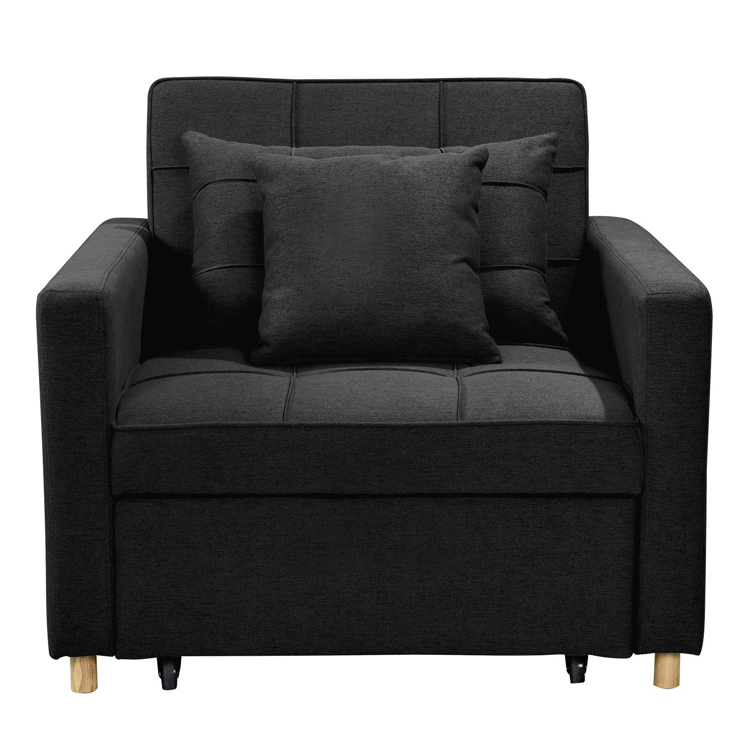 Sarantino Suri 3-in-1 Convertible Lounge Chair Bed - Black Sarantino