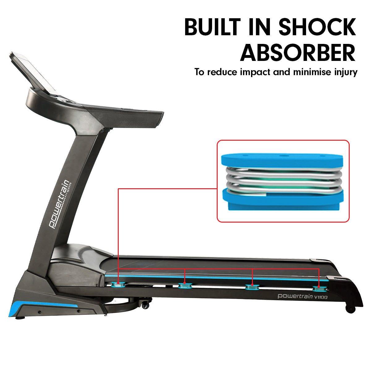 Powertrain V1100 Treadmill with Wifi Touch Screen & Incline Powertrain