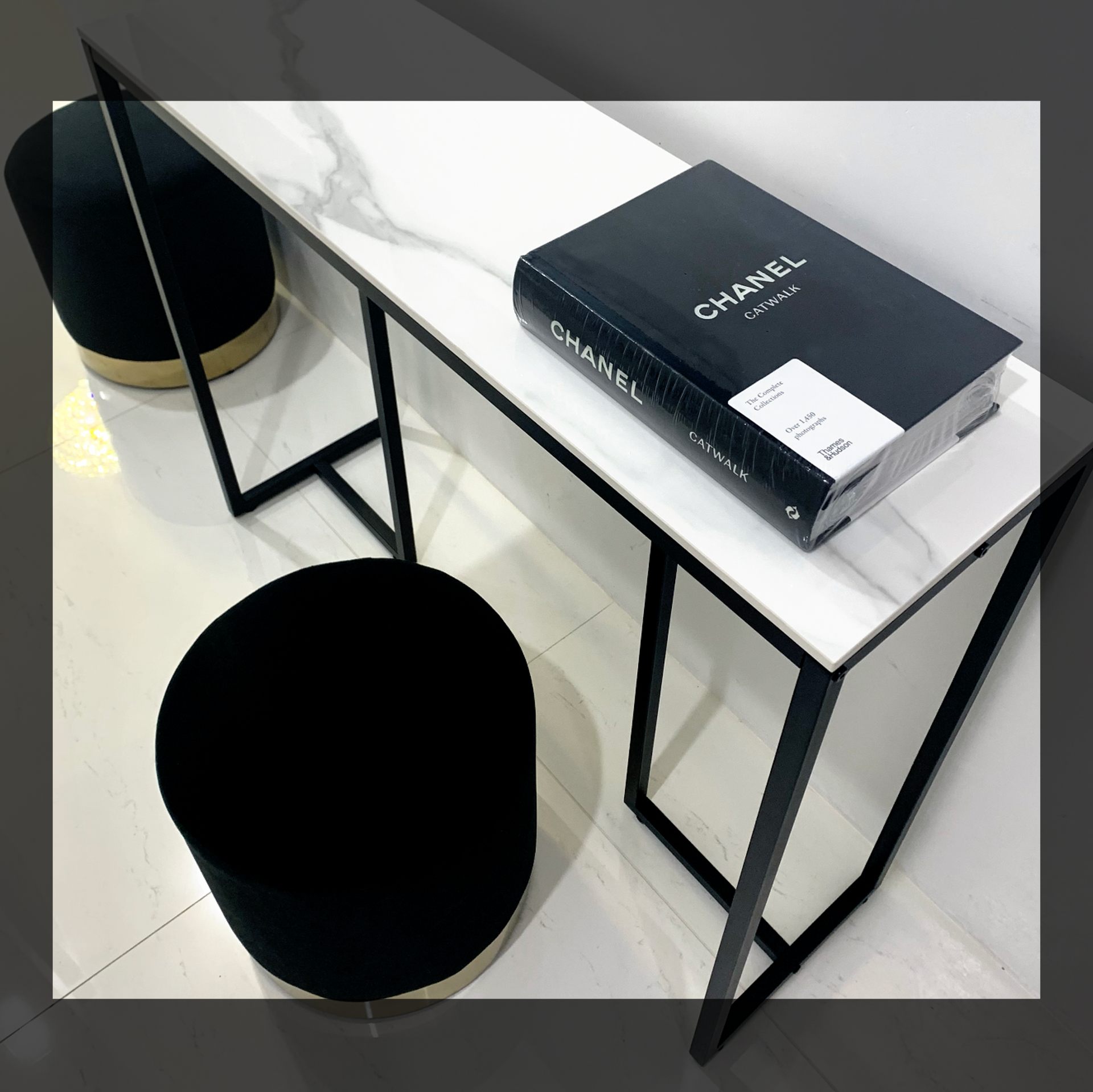 Interior Ave - Stone Marble Console - Marble & Black Does not apply