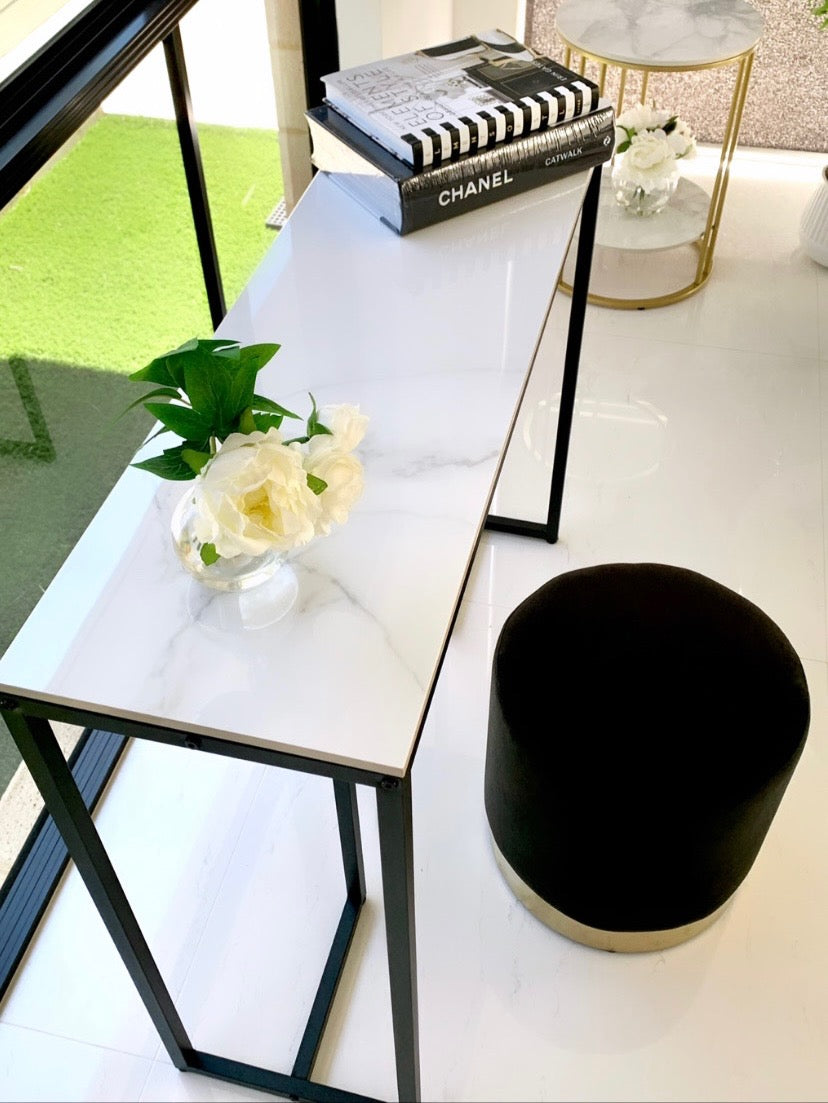 Interior Ave - Stone Marble Console - Marble & Black Does not apply