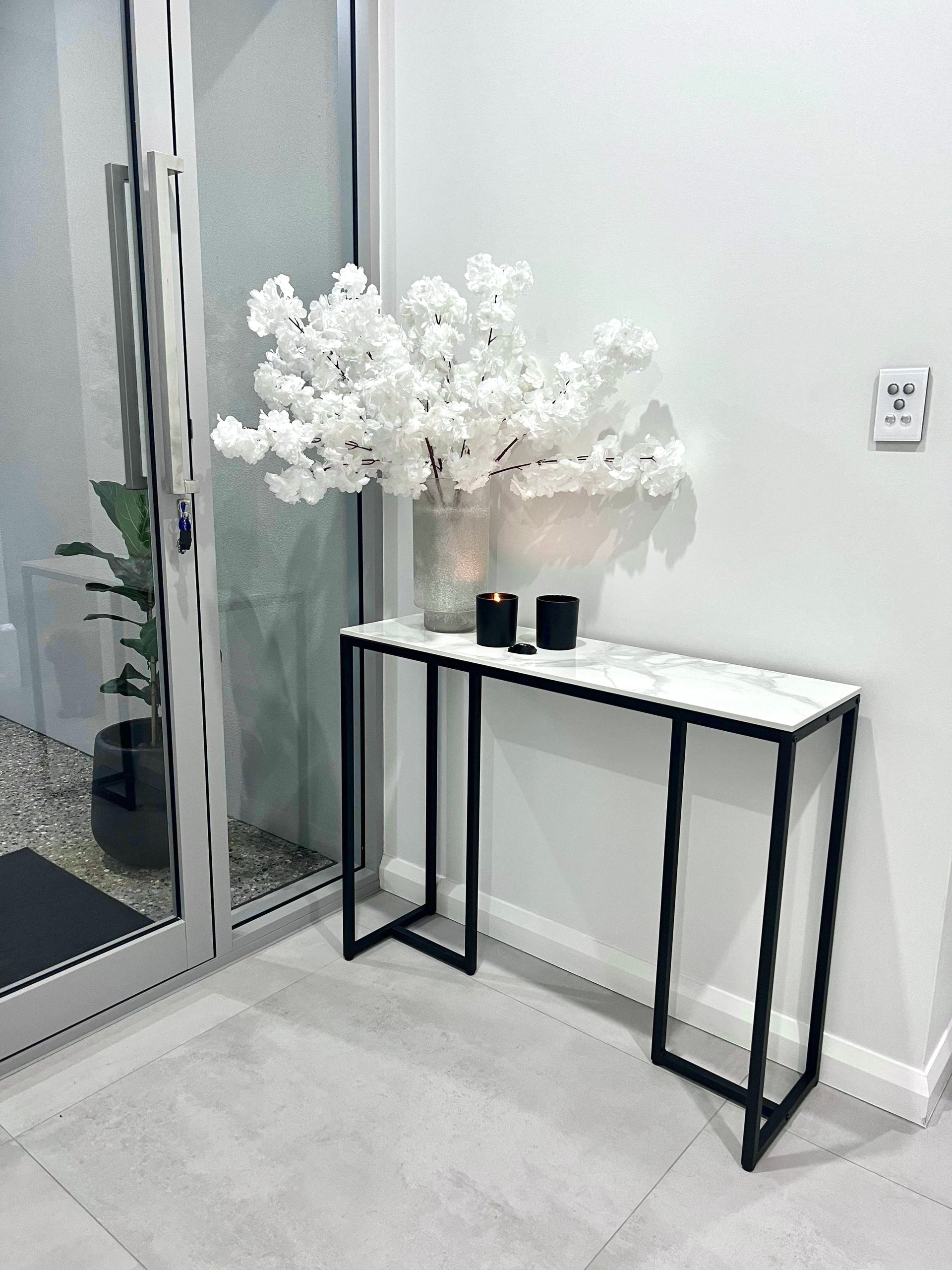 Interior Ave - Stone Marble Console - Marble & Black Does not apply