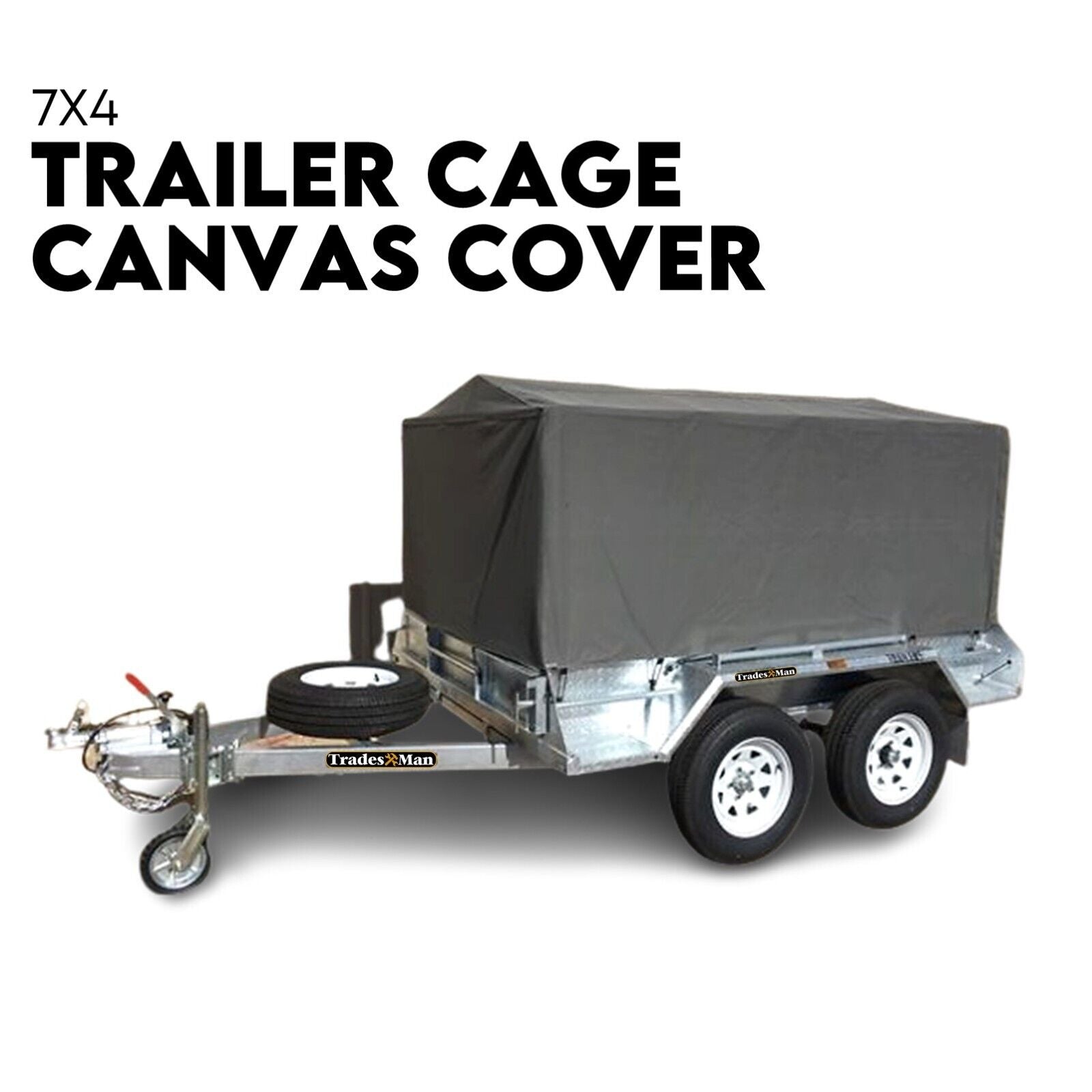 Box Cage Trailer Cover Canvas Tarp for 7x4 ft 900mm High Cage Does not apply