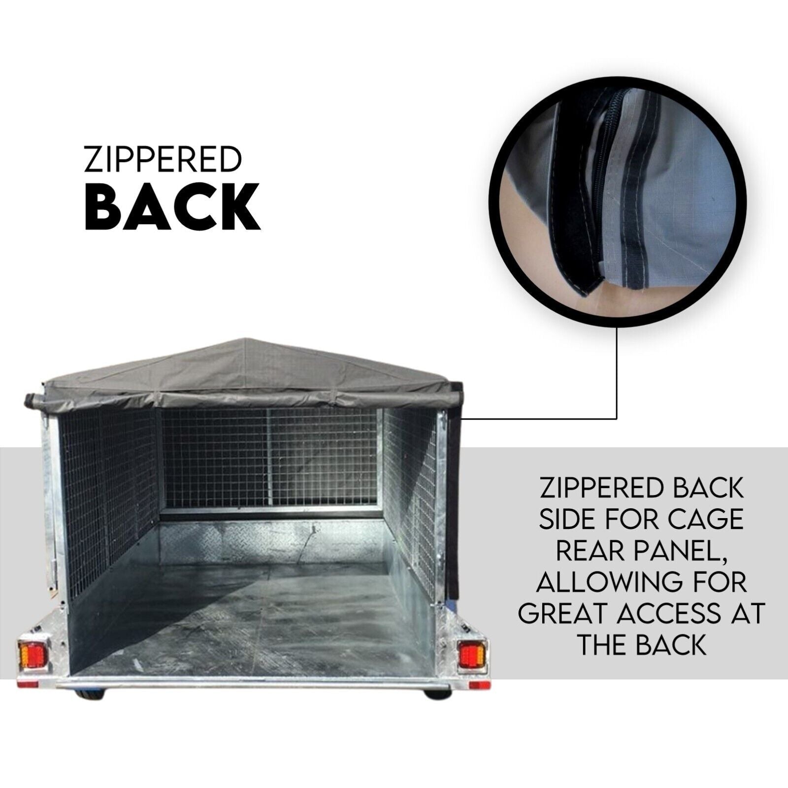 Box Cage Trailer Cover Canvas Tarp for 7x4 ft 900mm High Cage Does not apply