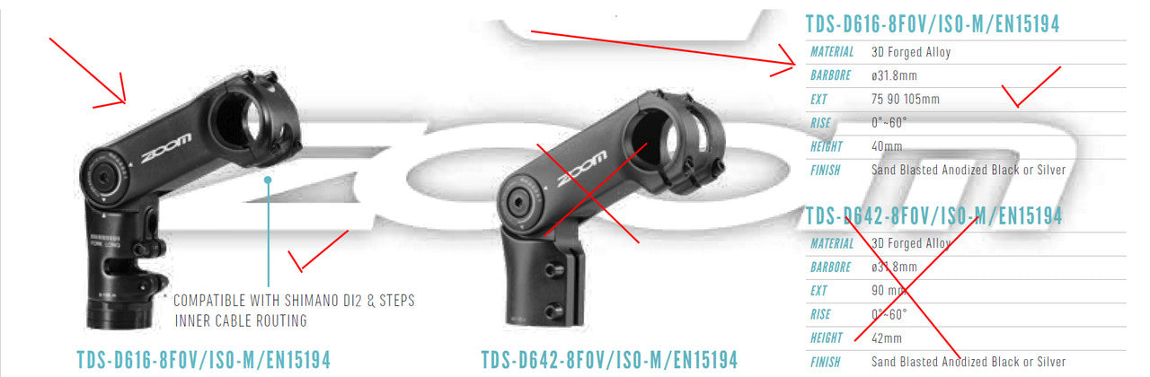 ZOOM TDS-D616 Height Adjustable Stem MTB Ebike Mountain Cable Intergration Hide 31.8mm Does not apply