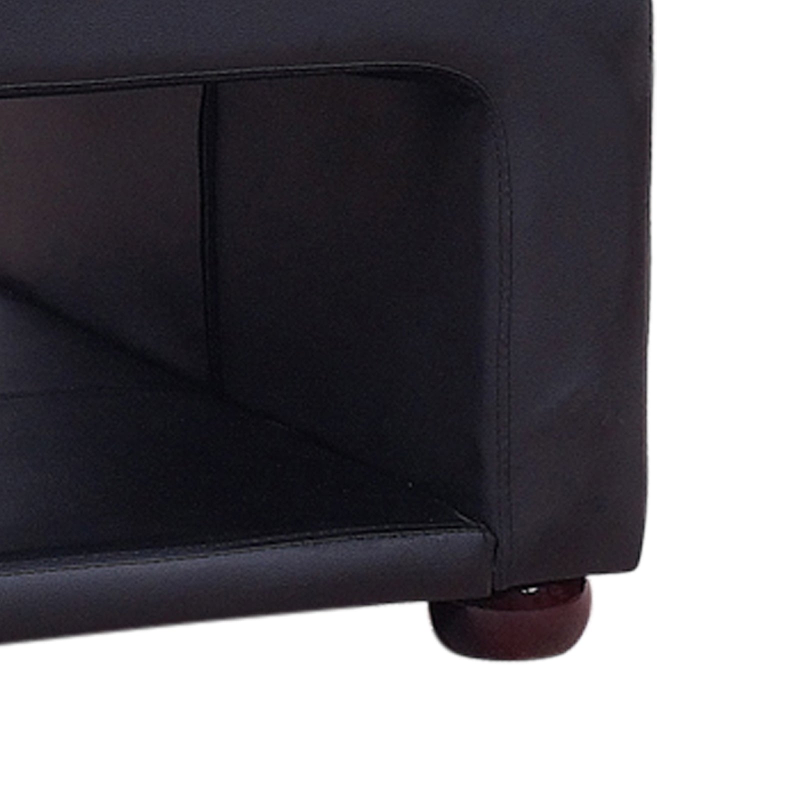 Coffee Table Upholstered PU Leather in Black Colour with open storage Does not apply