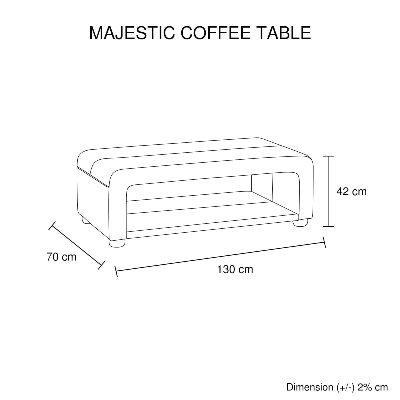 Coffee Table Upholstered PU Leather in Black Colour with open storage Does not apply