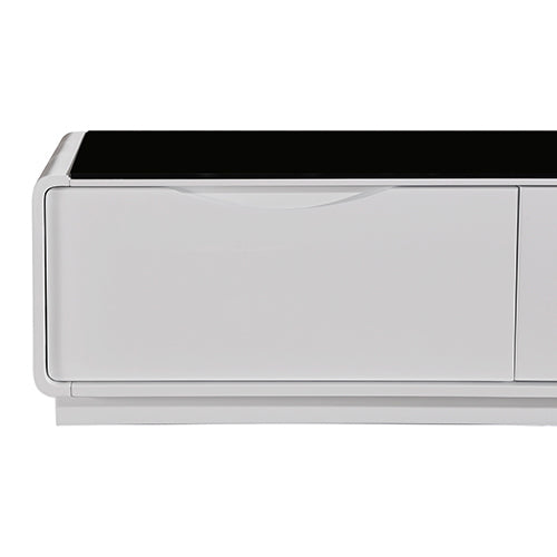 Coffee Table High Gloss Finish MDF Black & White Colour with 2 Drawers Storage freeshipping - Awezingly