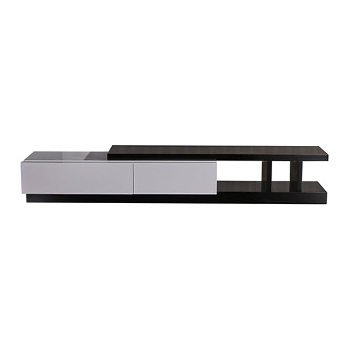 TV Cabinet with 2 Storage Drawers With High Glossy Assembled Entertainment Unit in Black & White colour freeshipping - Awezingly