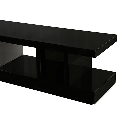 TV Cabinet with 2 Storage Drawers With High Glossy Assembled Entertainment Unit in Black & White colour freeshipping - Awezingly