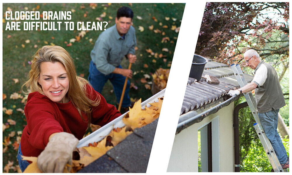 98x10cm 12x Gutter Brush Roof Leaf Guard Heavy Duty Twigs Filter Home Garden Does not apply