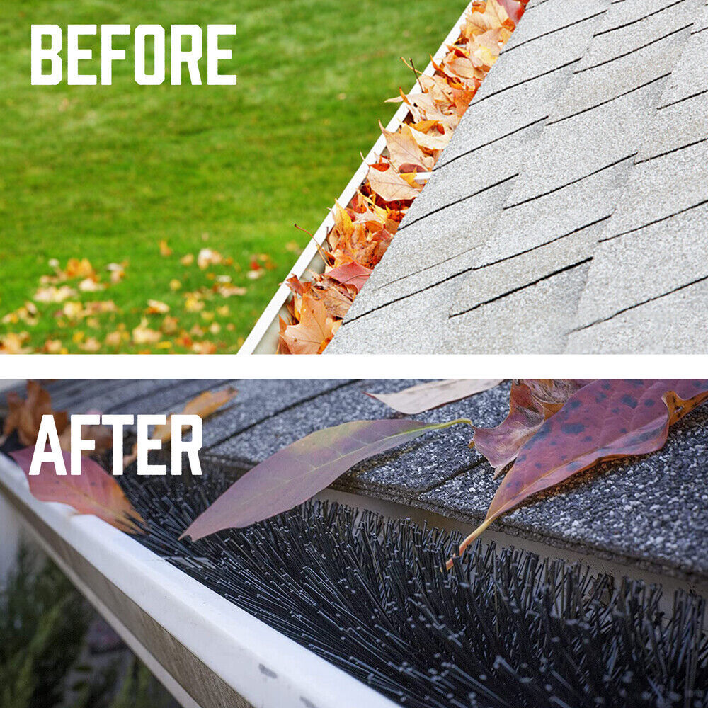 98x10cm 24Pc Gutter Brush Roof Leaf Guard Heavy Duty Twigs Filter Home Garden Does not apply