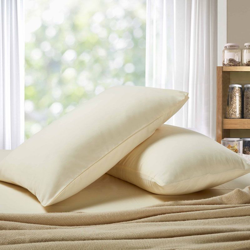 1000TC Premium Ultra Soft Queen size Pillowcases 2-Pack - Yellow Cream Does not apply