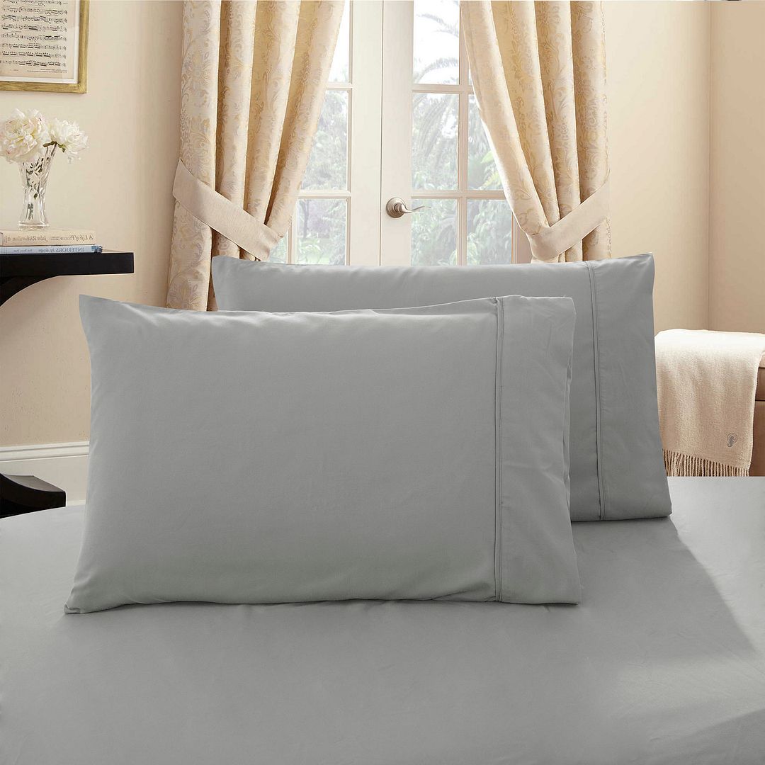1000TC Premium Ultra Soft Standrad size Pillowcases 2-Pack - Grey Does not apply