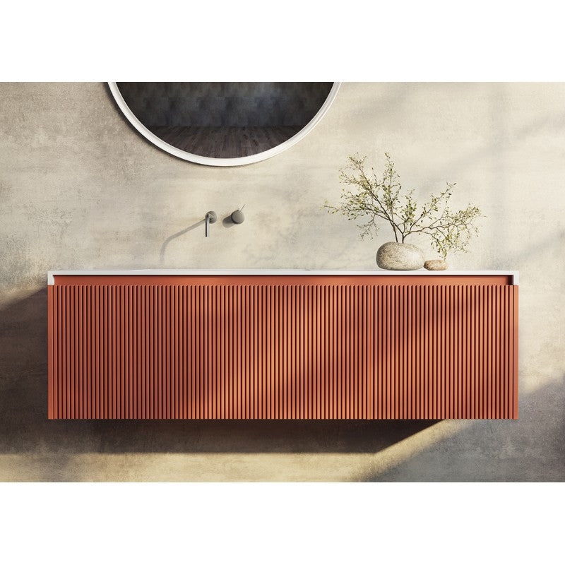 Rimini wall hung bathroom vanity 1400mm PotterÕs Clay Does not apply