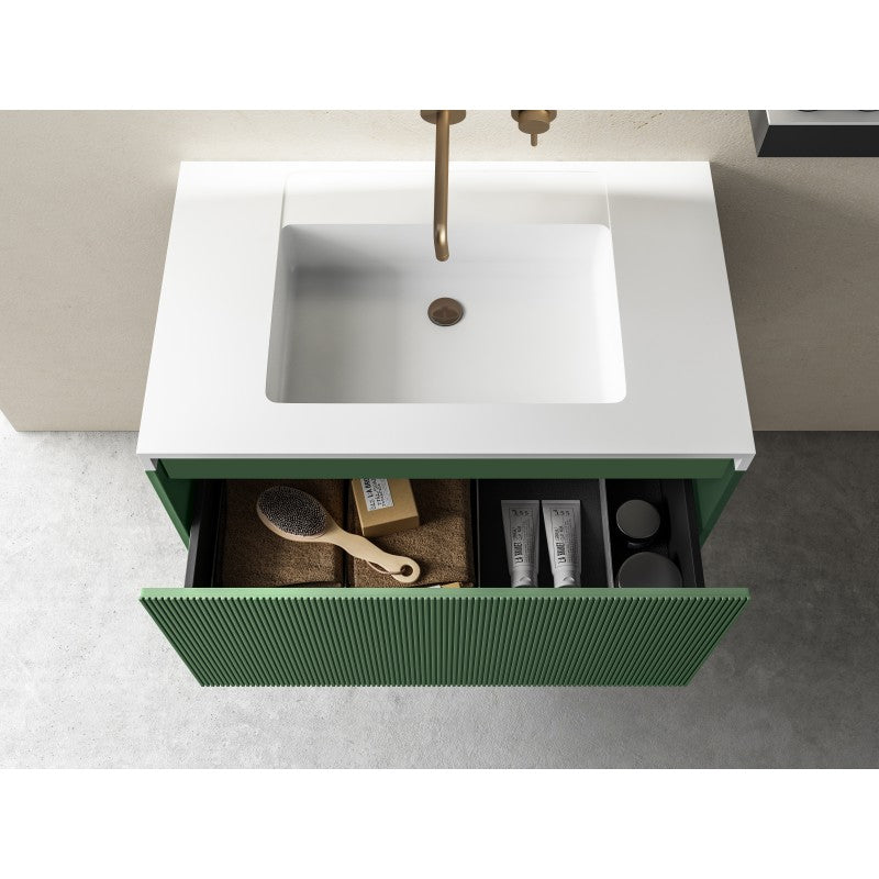 Rimini wall hung bathroom vanity 800mm Rain Forest Does not apply