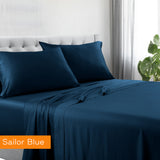 1200tc hotel quality cotton rich sheet set double sailor blue Does not apply