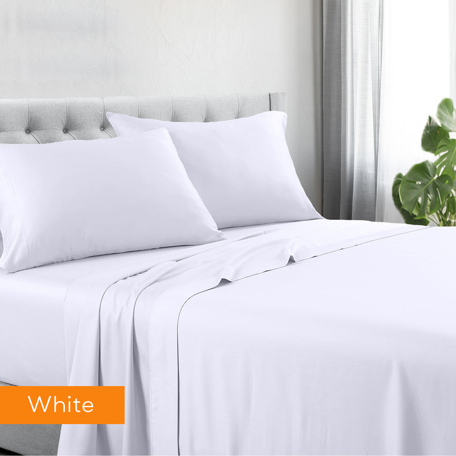 1200tc hotel quality cotton rich sheet set double white Does not apply