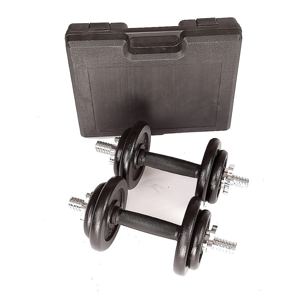 20kg Black Dumbbell Set with Carrying Case Does not apply