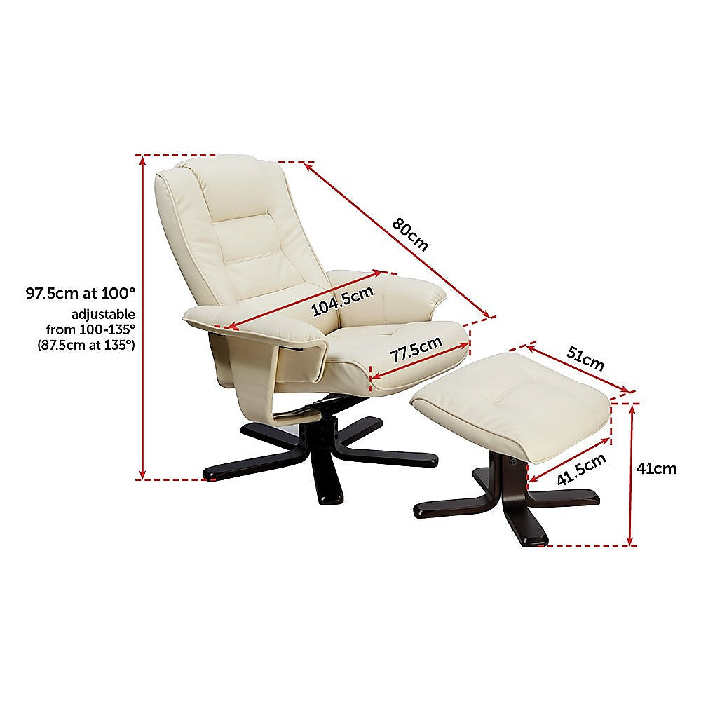 PU Leather Massage Chair Recliner Ottoman Lounge Remote Does not apply