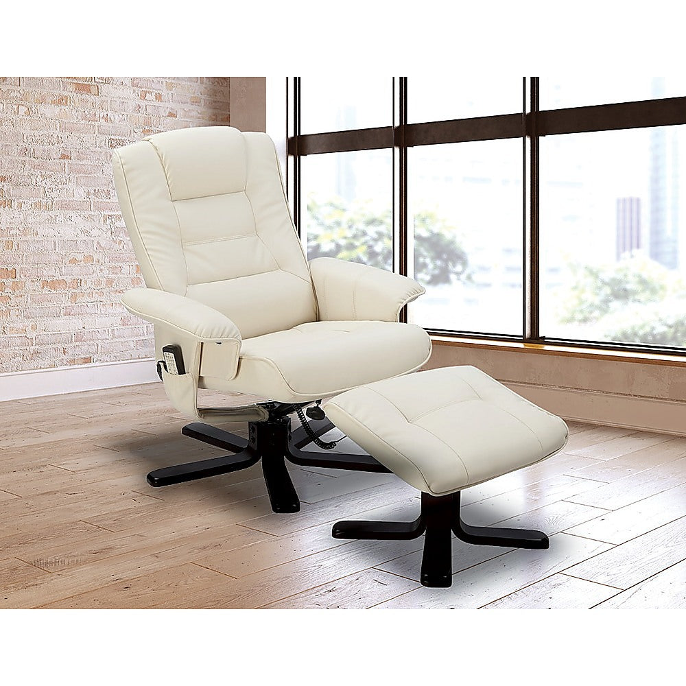 PU Leather Massage Chair Recliner Ottoman Lounge Remote Does not apply