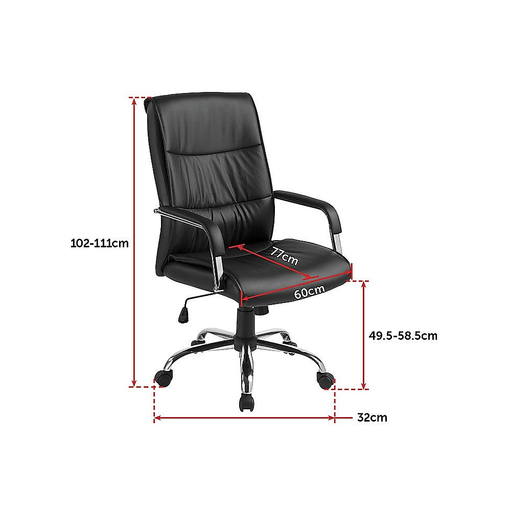 PU Leather Office Chair Executive Padded Black Does not apply