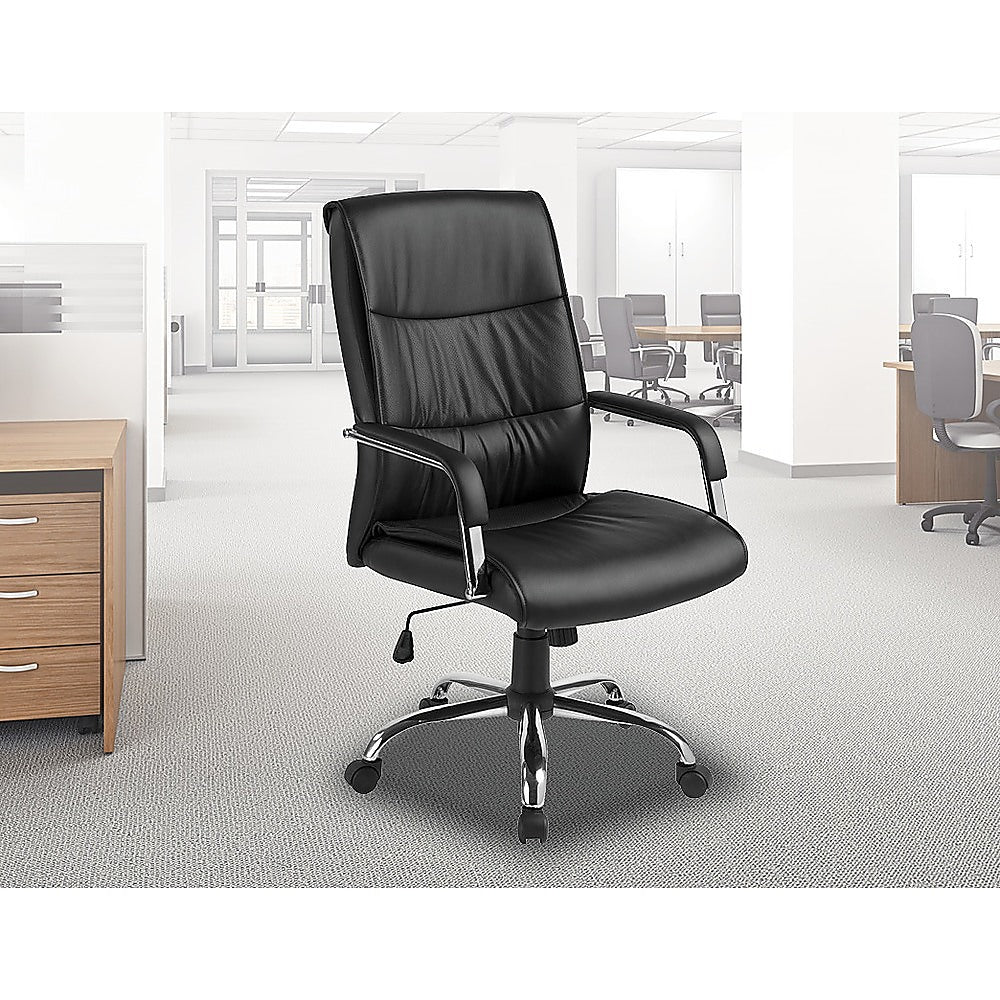 PU Leather Office Chair Executive Padded Black Does not apply