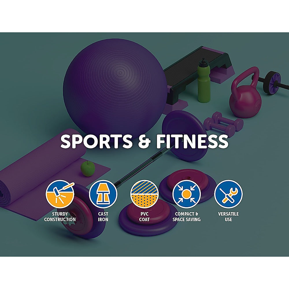 2kg Dumbbells Pair PVC Hand Weights Rubber Coated Does not apply
