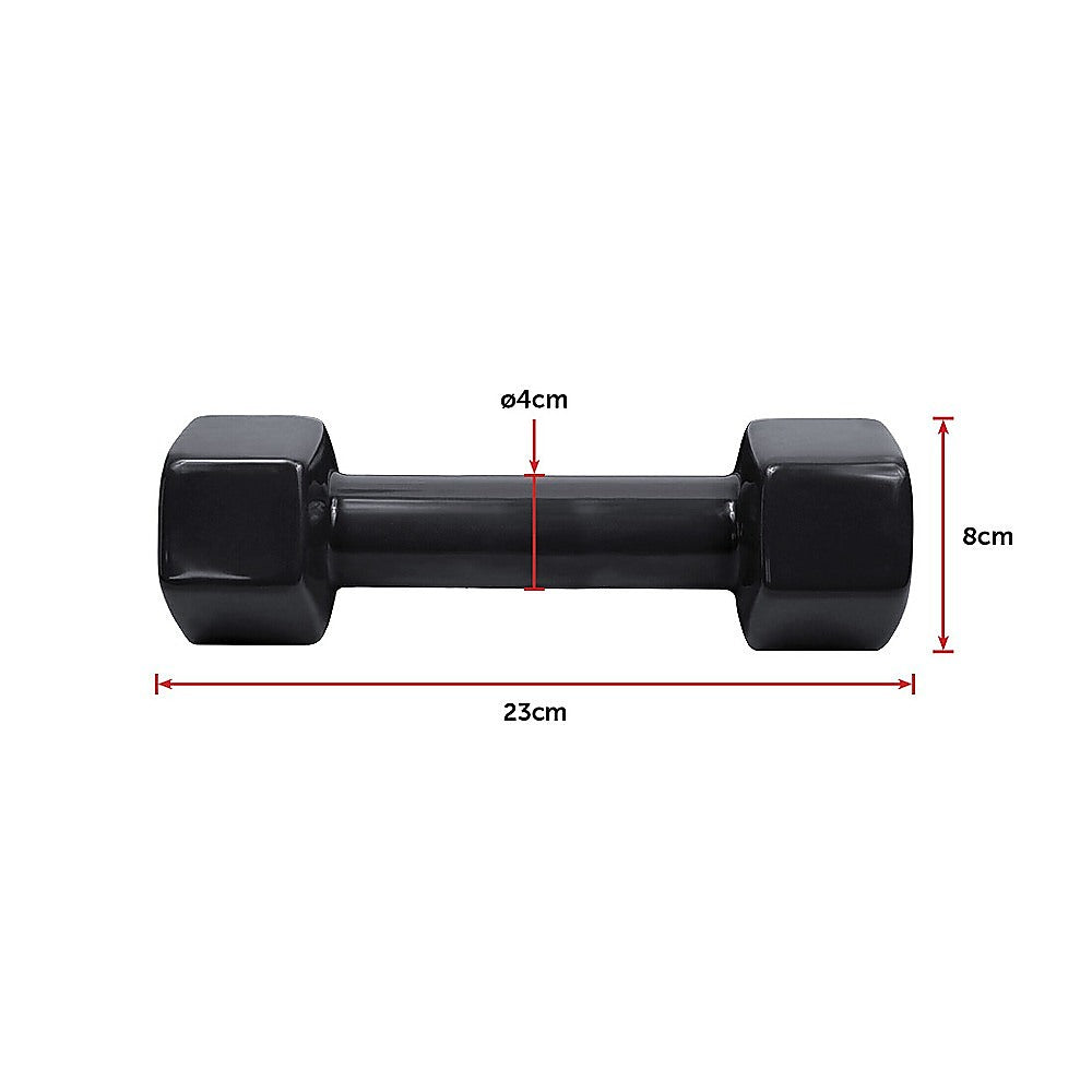 5kg Dumbbells Pair PVC Hand Weights Rubber Coated Does not apply