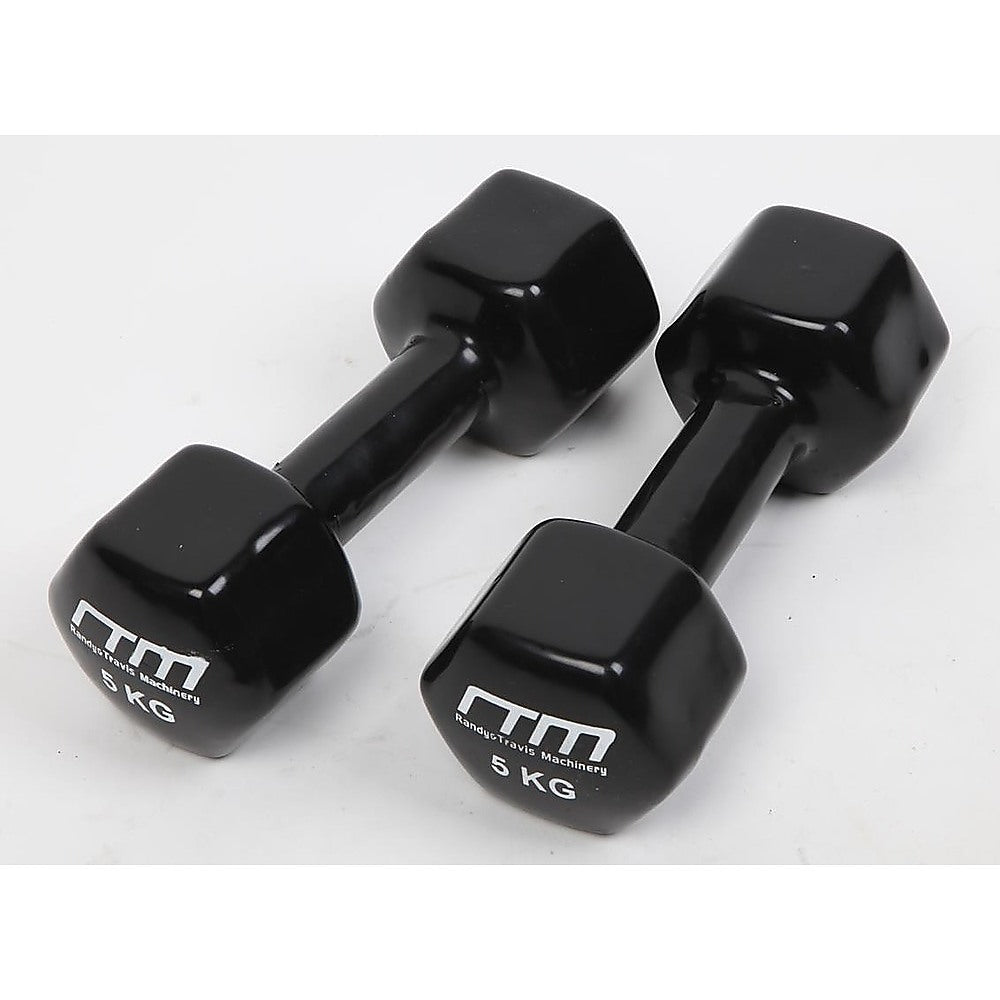 5kg Dumbbells Pair PVC Hand Weights Rubber Coated Does not apply