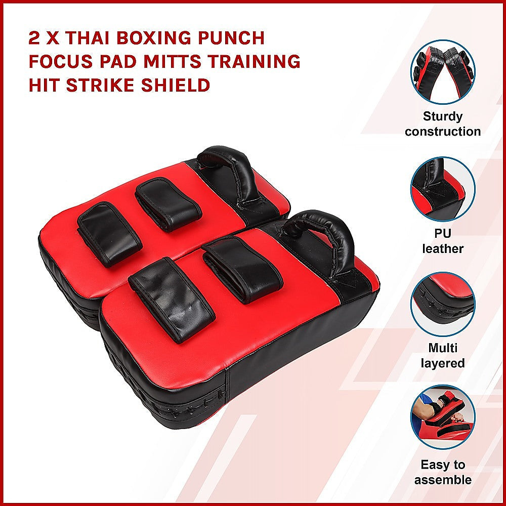 2 x Thai Boxing Punch Focus Pad Mitts Training Hit Strike Shield Does not apply