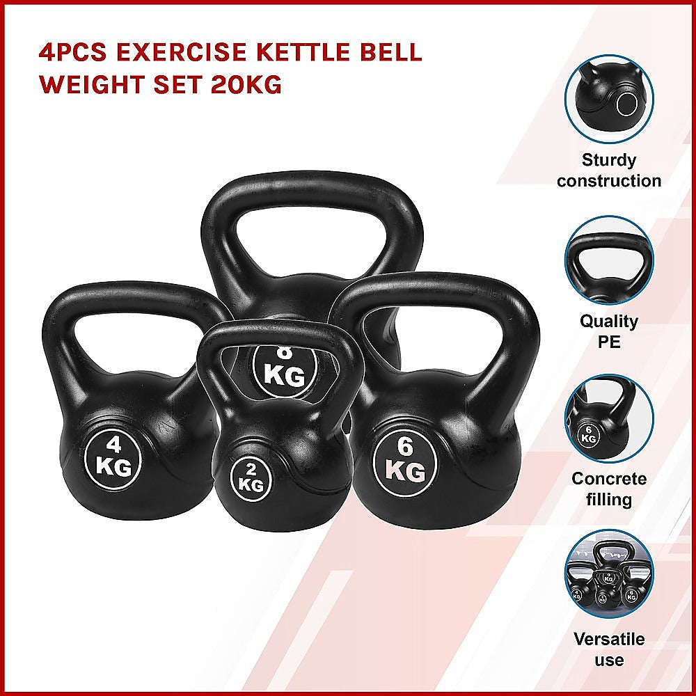 4pcs Exercise Kettle Bell Weight Set 20KG Does not apply