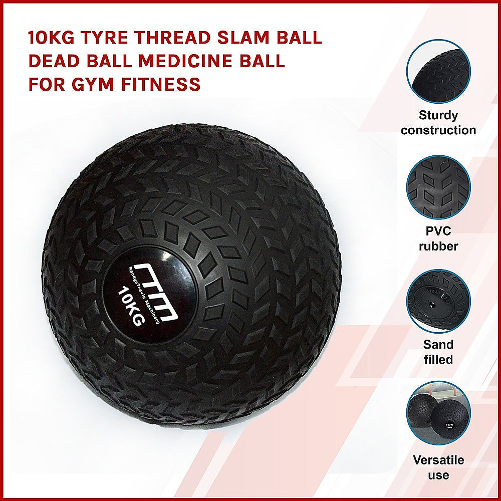 10kg Tyre Thread Slam Ball Dead Ball Medicine Ball for Gym Fitness Does not apply