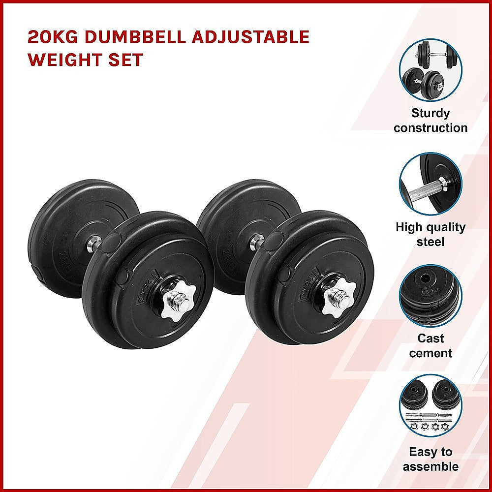 20KG Dumbbell Adjustable Weight Set Does not apply