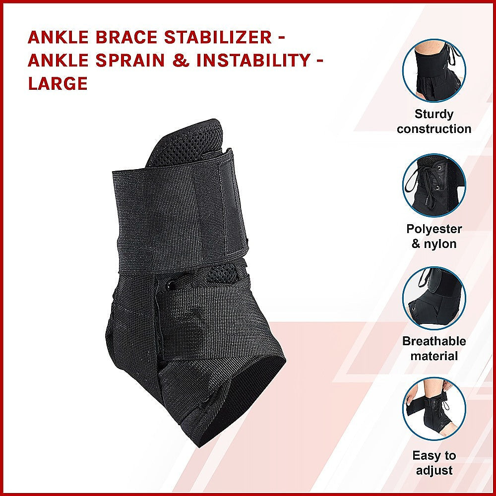 Ankle Brace Stabilizer - Ankle sprain & instability - LARGE Does not apply