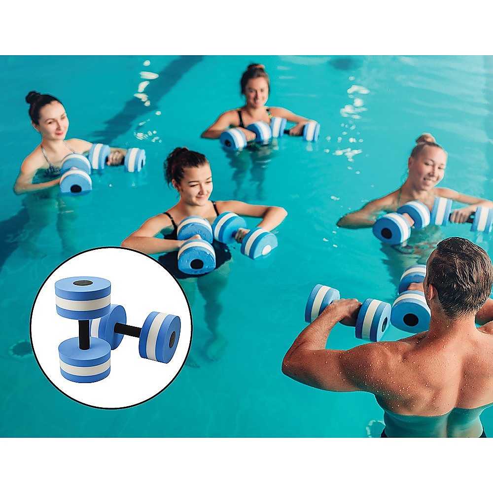2x Water Aerobics Dumbbell EVA Aquatic Barbell Aqua Fitness Does not apply