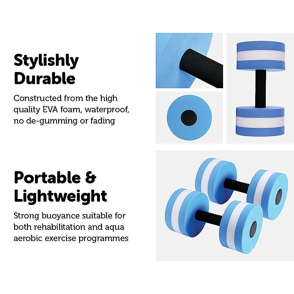 2x Water Aerobics Dumbbell EVA Aquatic Barbell Aqua Fitness Does not apply