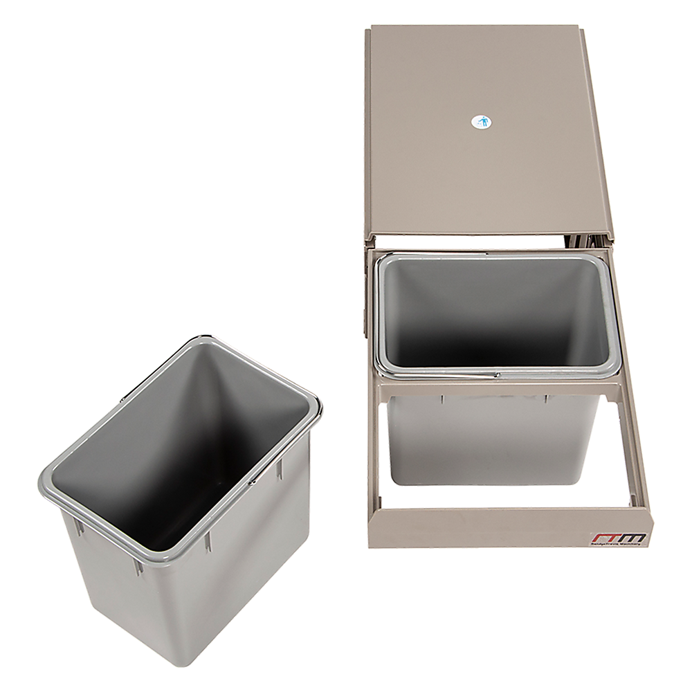 2x 15L Pull Out Trash Bin Dual Kitchen Garbage Waste Basket Cabinet Bin Does not apply