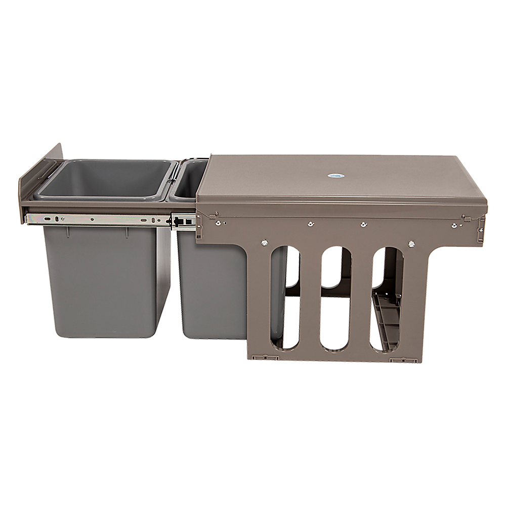 2x 15L Pull Out Trash Bin Dual Kitchen Garbage Waste Basket Cabinet Bin Does not apply