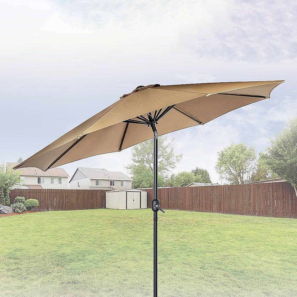 9FT Patio Umbrella Outdoor Garden Table Umbrella with 8 Sturdy Ribs Does not apply