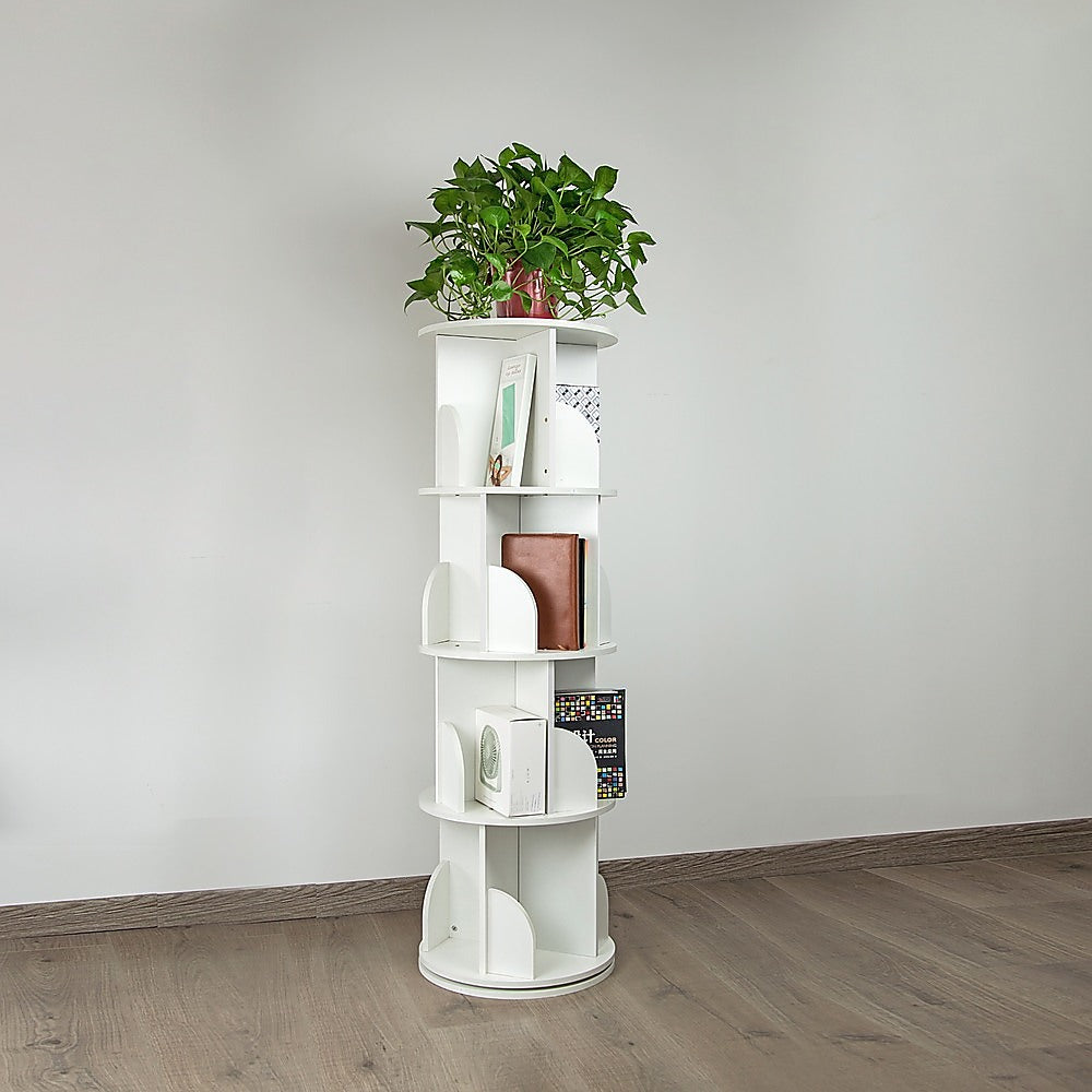 360-degree Rotating 4 Tier Display Shelf Bookcase Organiser Does not apply