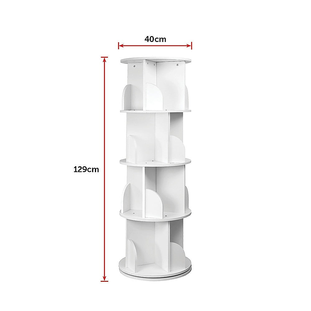 360-degree Rotating 4 Tier Display Shelf Bookcase Organiser Does not apply