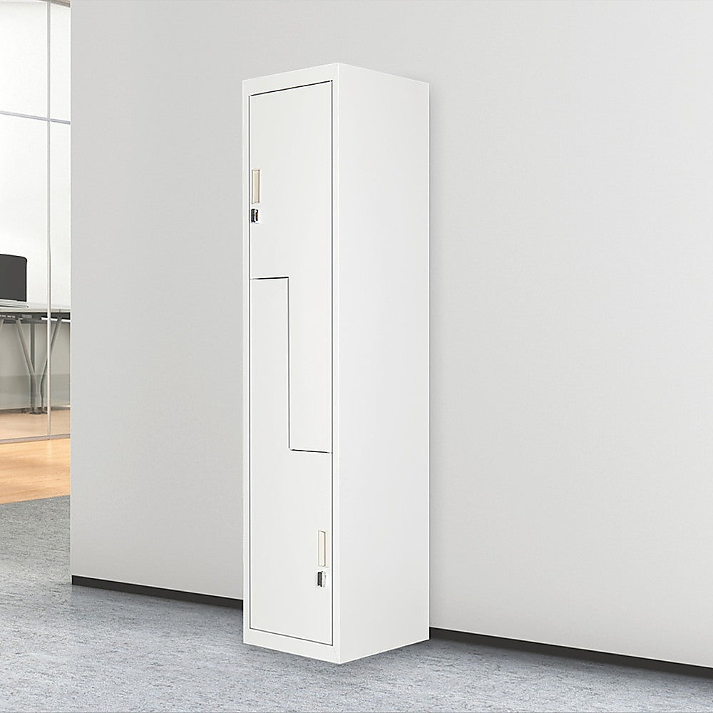 Grey Two-Door L-shaped Office Gym Shed Storage Lockers Does not apply