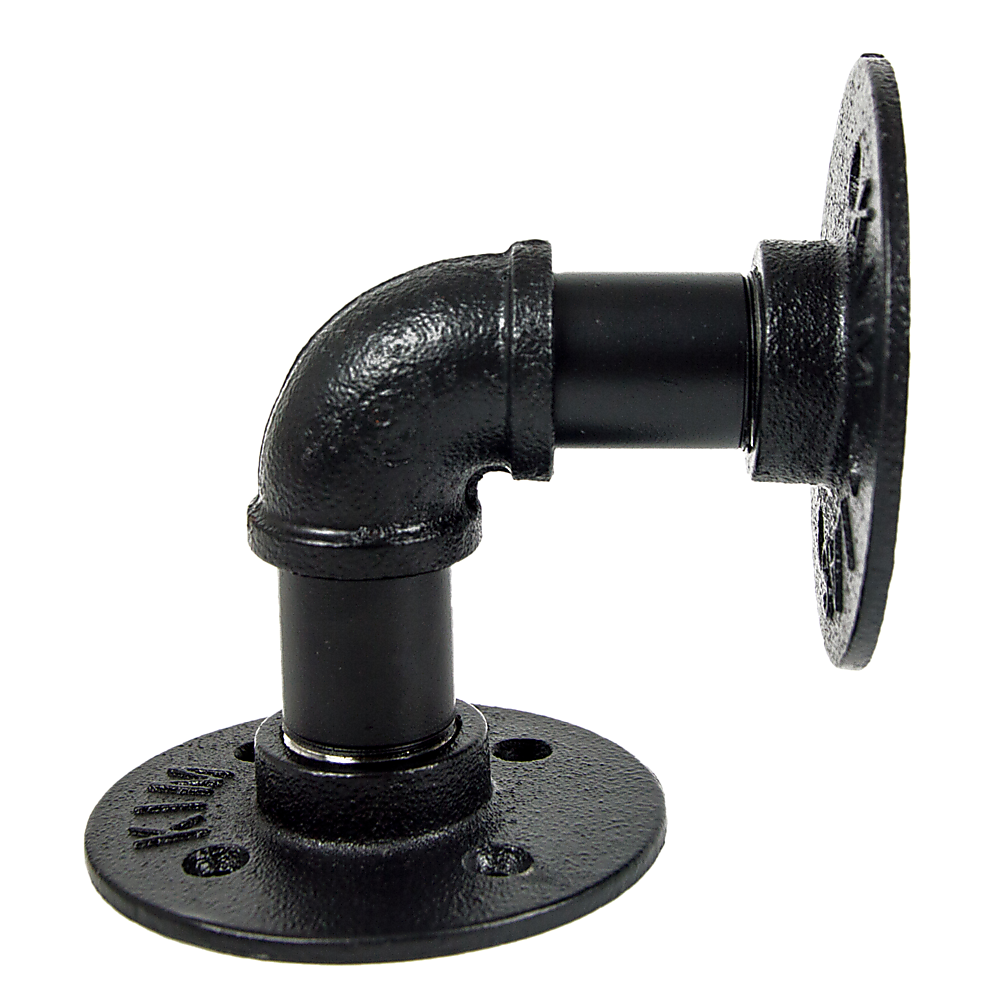 Industrial Black Iron Pipe Bracket Wall Mounted Floating Shelf - Set of 2 Does not apply