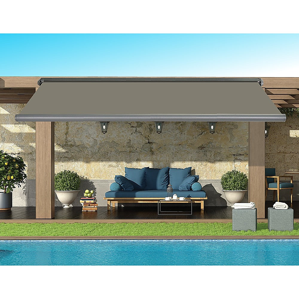 5.5m x 3.0m Retractable Folding Arm Awning Heavy Duty Full Cassette Motorised Does not apply