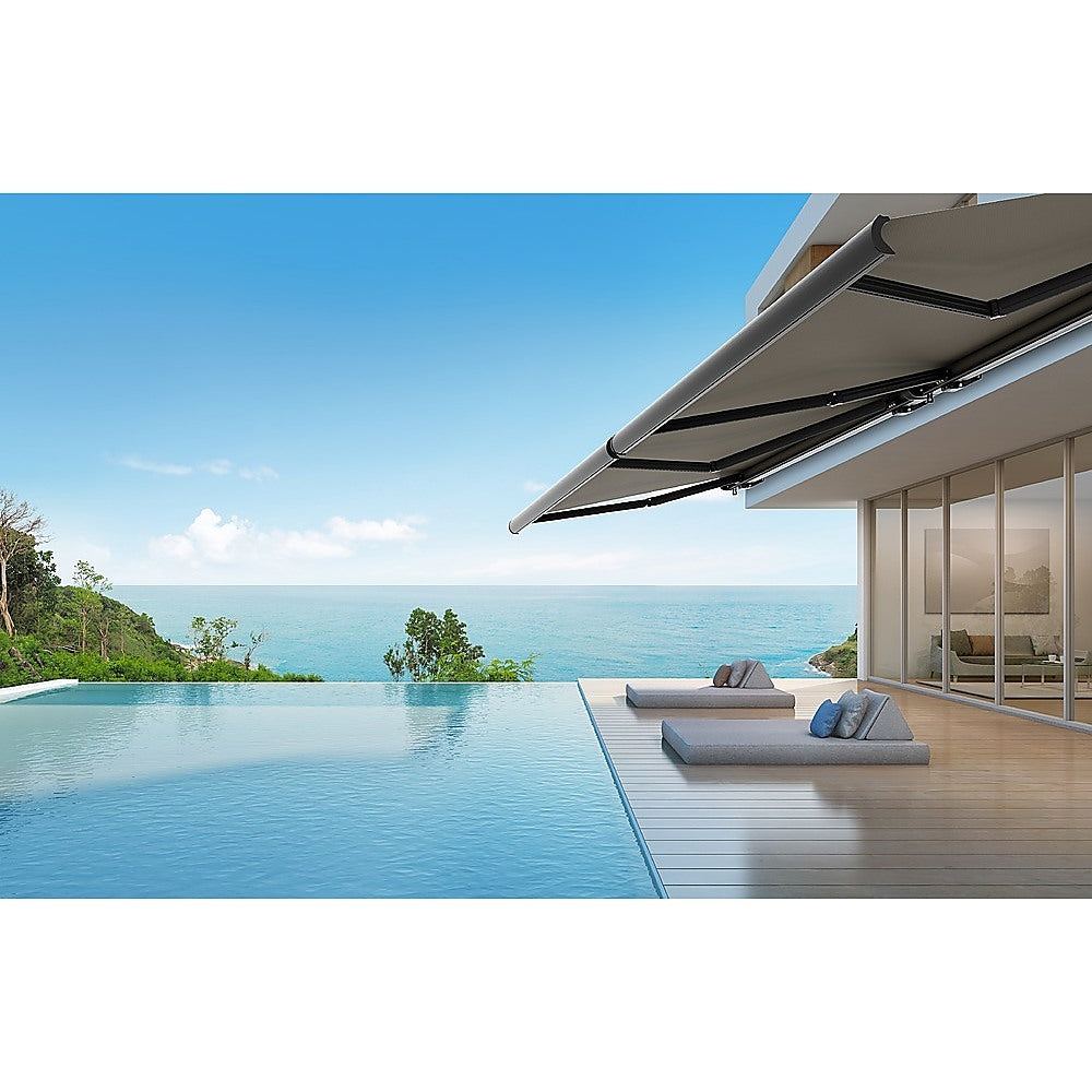 5.5m x 3.0m Retractable Folding Arm Awning Heavy Duty Full Cassette Motorised Does not apply