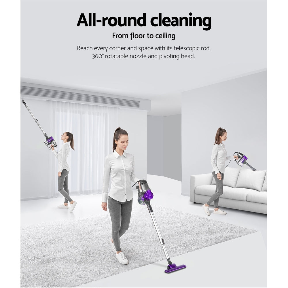 Devanti Corded Handheld Bagless Vacuum Cleaner - Purple and Silver freeshipping - Awezingly