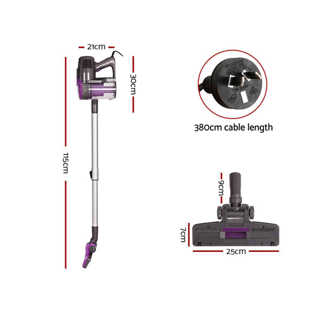 Devanti Handheld Vacuum Cleaner Bagless Corded 500W Purple Devanti
