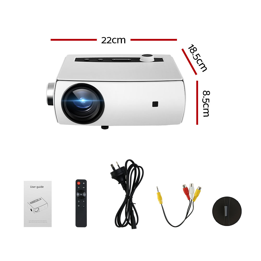 Mini Video Projector Wifi USB HDMI Portable 4000 Lumens HD 1080P Home Devanti