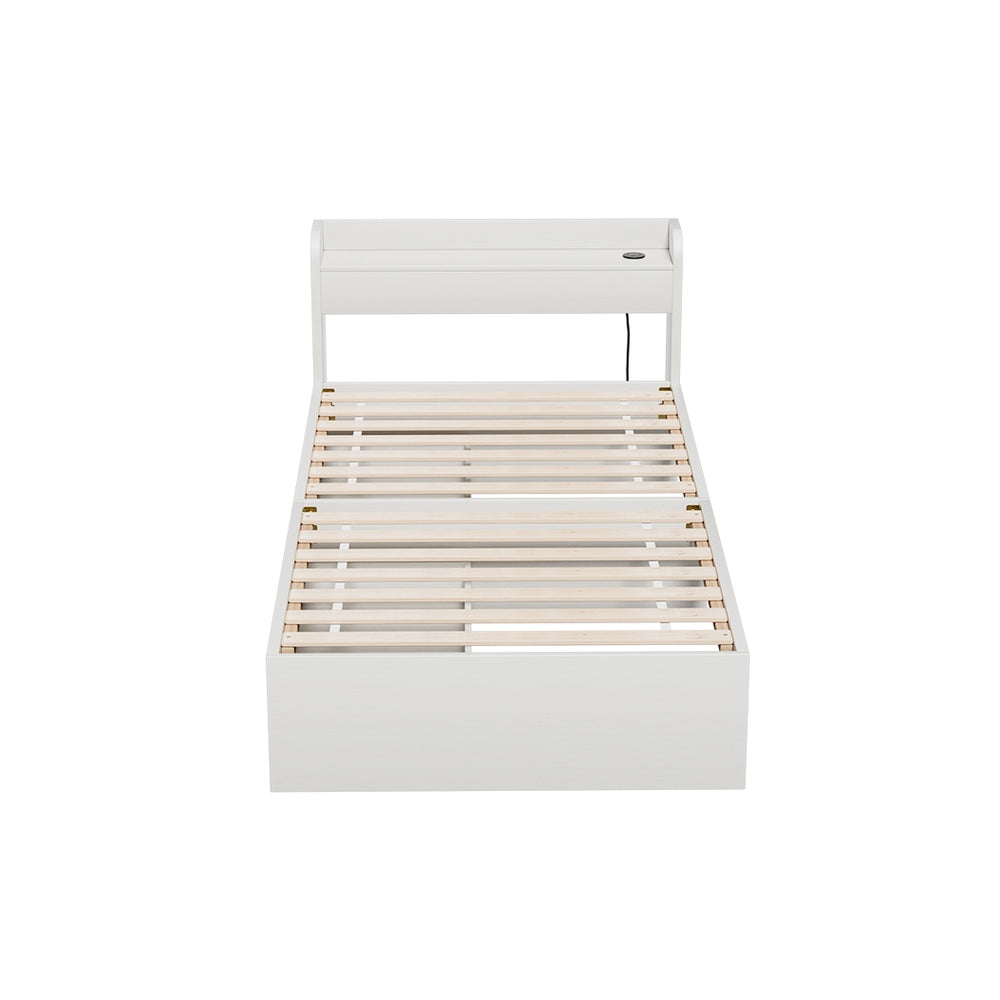 Artiss Bed Frame Single Size Mattress Base wtih Charging Ports 2 Storage Drawers Artiss
